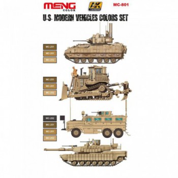 AK interactive U.S MODERN VEHICLES COLORS SET mc801
