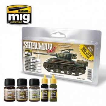 ammo mig acrylic color FURY SHERMAN SET a-mig-7427