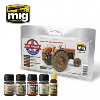 ammo mig acrylic color CIVIL VEHICLES WEATHERING SET a-mig-7145