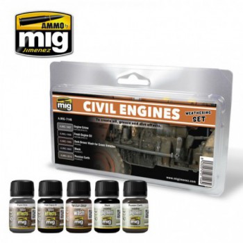 ammo mig CIVIL ENGINES WEATHERING SET a-mig-7146