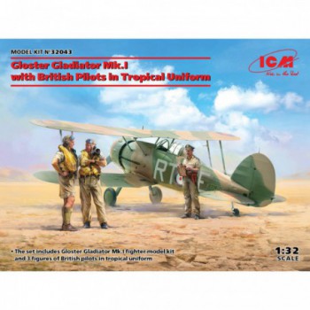 ICM Gloster Gladiator Mk.I with British Pilots in Tropical Uniform 1/32 32043