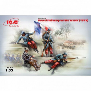 ICM French Infantry on the march 1914 4 figures 1/35 35705