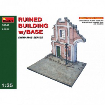 miniart bâtiment en ruine avec la base 1/35 36049