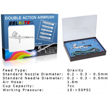 BELKITS DOUBLE ACTION AIRBRUSH Gravity Feed Double Action Airbrush BELAIR004