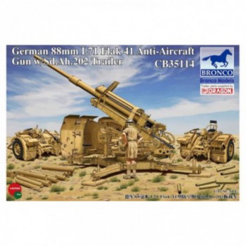 Bronco German 88mm L71 FlaK 41 Anti-Aircraft Gun w/Sd.Ah.202 1/35 CB35114