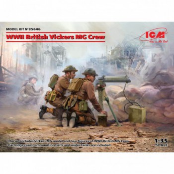 ICM WWII British Vickers MG Crew Vickers MG & 2 figures 1/35 35646