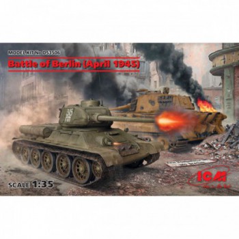 ICM Battle of Berlin April 1945 T-34-85 King Tiger 1/35 DS3506