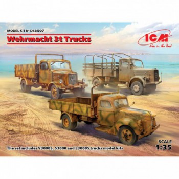 ICM Wehrmacht 3t Trucks V3000S KHD S3000 L3000S 1/35 DS3507