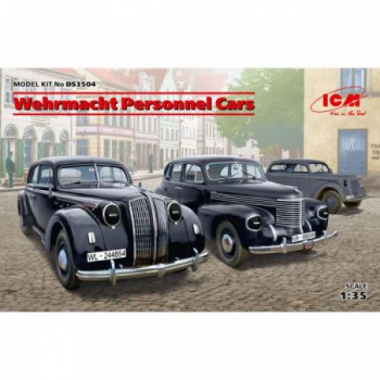 ICM Wehrmacht Personnel Cars Kadett K38 Saloon Kapitan Saloon Admiral Saloon 1/35 DS3504