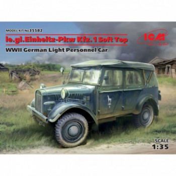 ICM le.gl.Einheitz-Pkw Kfz.1 Soft Top WWII German Light Personnel Car 1/35 35582