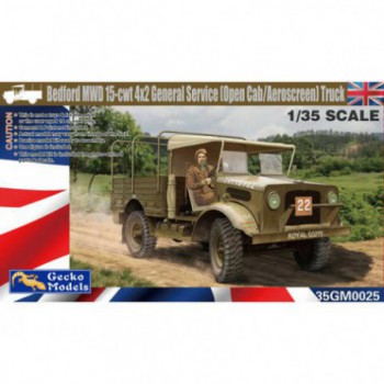 Gecko models BEDFORD MWD 15CWT 4X2 GENERAL SERVICE OPEN CAB AEROSCREEN TRUCK 1/35 35GM35025
