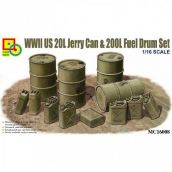 Classy hobby WWII US 20L JERRY CAN AND 200ML FUEL DRUM SET  1/16 MC16008