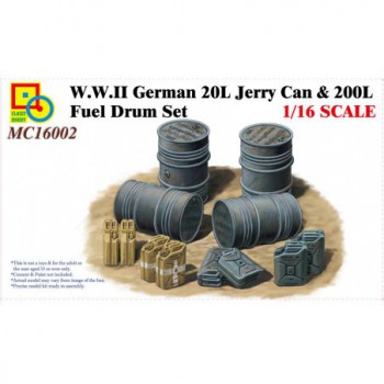 Classy hobby WWII GERMAN 20L JERRY CAN 200L FUEL DRUM SET 1/16 MC16002