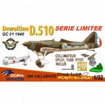 dora wings S. LIMITEE DEWOITINE D.510 GC I:1 1940 CDT PALLIER CHANTILLY 1940 1/32 DW32005