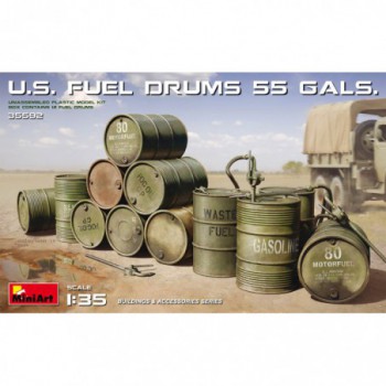 miniart US fuel drums 55 gals 1/35 35592