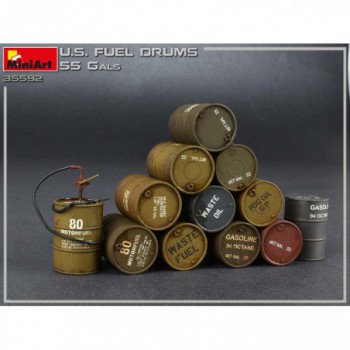 miniart US fuel drums 55 gals 1/35 35592