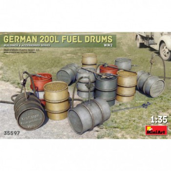 miniart german 200l fuel drums 1/35 35597