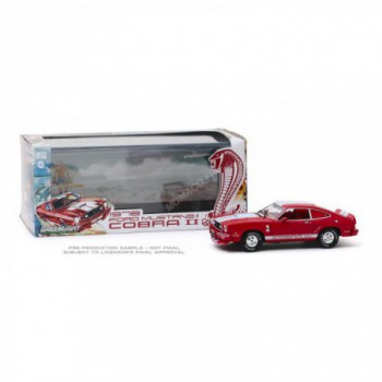 Greenlight FORD MUSTANG II COBRA II 1978 ROUGE BANDES BLANCHES 1/43