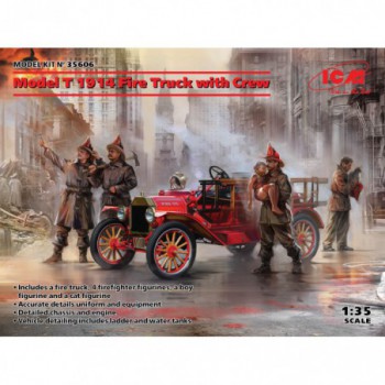 ICM Model T 1914 Fire Truck with Crew 1/35 35606