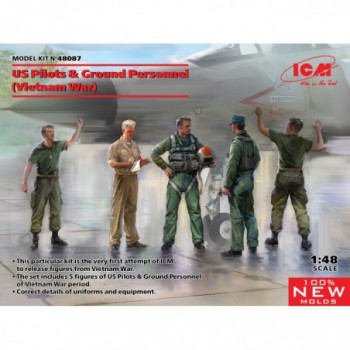 ICM US Pilots & Ground Personnel (Vietnam War) (5 figures) 1/48