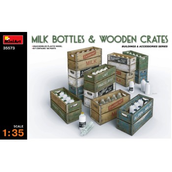 miniart MILK BOTTLES & WOODEN CRATES 1/35