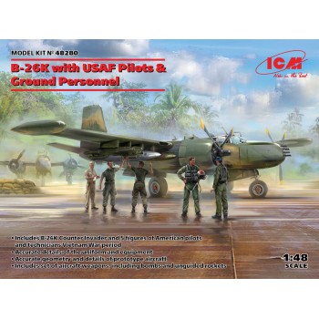 ICM B-26K with USAF Pilots & Ground Personnel 1/48
