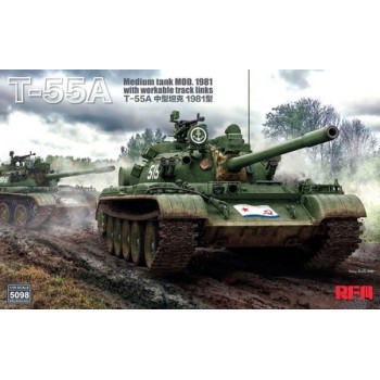 RFM T-55A MEDIUM TANK MOD 1981 WITH WORKABLE TRACKS 1/35