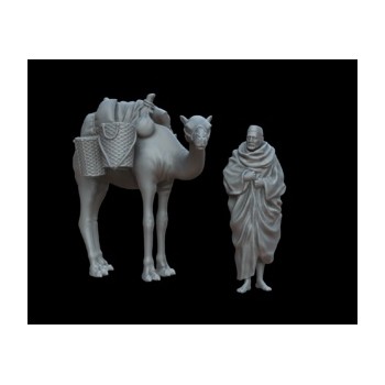 White stork miniatures Arab with camel 1/72