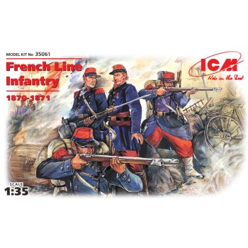 ICM French Line Infantry 1870-1871 4 figures - 1 officer 3 soldiers 1/35 35061