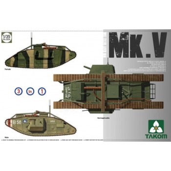 TAKOM WWI HEAVY BATTLE TANK MARK V Male Hermaphrodite Female 3 in 1 1/35 2034