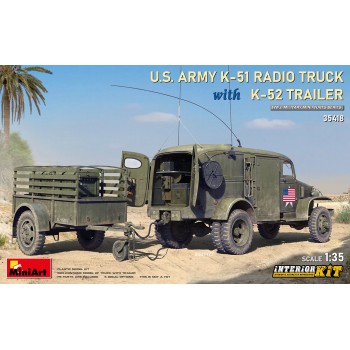 miniart  U.S. ARMY VÉHICULE RADIO K-51 AVEC REMORQUE K-52 1/35 35418