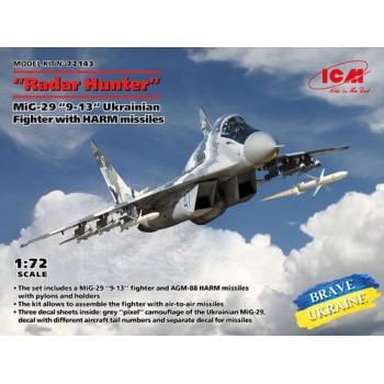ICM "Radar Hunter" MiG-29 "9-13" Ukrainian Fighter with HARM missiles 1/72 72143