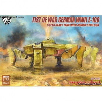 model collect Fist of War German WWII E100 Super Heavy Tank with 380mm Stug Gun 1/72 UA72151