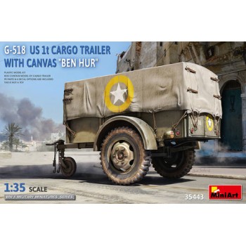 miniart G-518 US 1t Cargo Trailer With Canvas 'Ben Hur' 1/35 35443