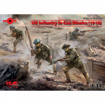 ICM Infanterie Us En Masque A Gaz 1918 1/35 35704