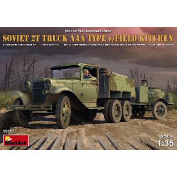 MINIART CAMION 2T TYPE AAA SOVIETIQUE Avec REMORQUE/CUISINE DE CAMPAGNE 1/35 35257