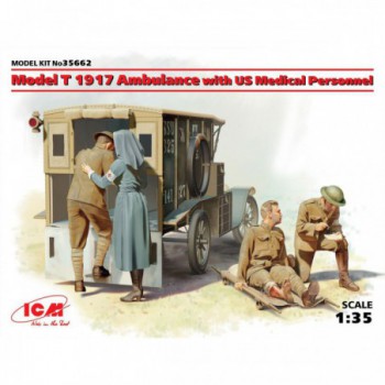 ICM Ford Model T 1917 Ambulance With Personnel 1/35 35662