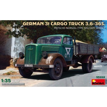 miniart German 3t Cargo Truck 3,6-36S - Pritsche Normal Type Military Service 1/35 35442