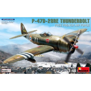 miniart P-47D-28RE Thunderbolt Free French Air Force Basic Kit 1/48 48015