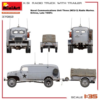 miniart K-51 radio truck with trailer 1/35 37062