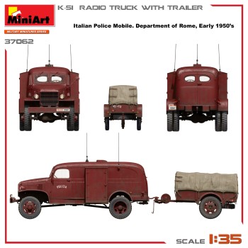 miniart K-51 radio truck with trailer 1/35 37062