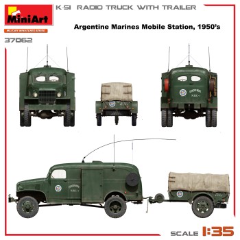miniart K-51 radio truck with trailer 1/35 37062