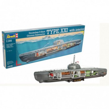 revell U-Boot Typ XXI U 2540 avec Intérieur 1/144 05078