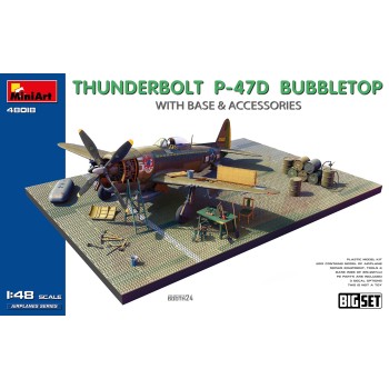 miniart  THUNDERBOLT P-47D BUBBLETOP AVEC BASE & ACCESSOIRES - BIG SET 1/48 48018