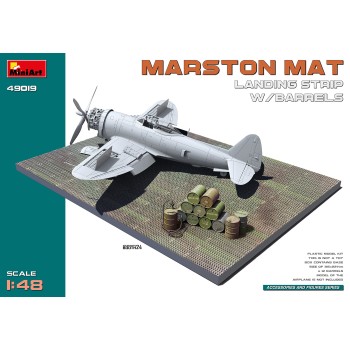 miniart MARSTON MAT LANDING STRIP W/BARRELS 1/48 49019
