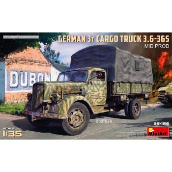 miniart CAMION ALLEMAND 3T CARGO TRUCK 3,6-36S PRODUCTION INTERMÉDIAIRE 1/35 35456