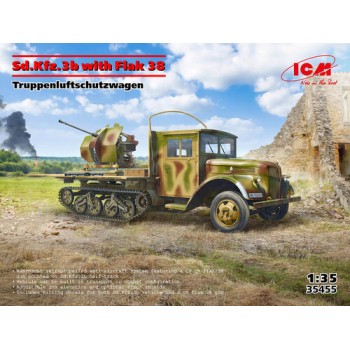 ICM Sd.Kfz.3b with Flak 38 Truppenluftschutzwagen 1/35 35455