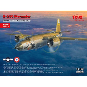ICM B-26G Marauder WWII American/French Bomber 1/48 48323