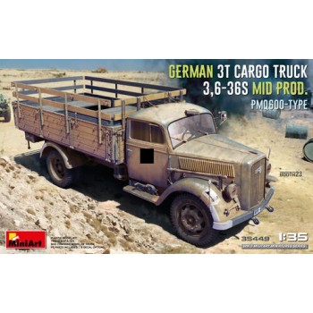 miniart German 3T Cargo Truck 3,6-36S Mid Prod. PMQ600-TYPE 1/35 35449